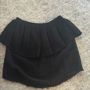 Michael Stars Black linen strapless top